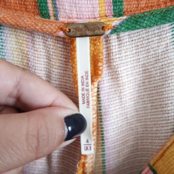 Free People Colorful Striped Pants - Size 4 - Picture 7 of 10